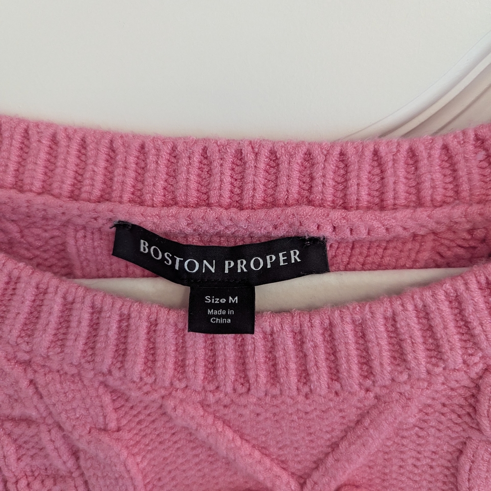 Boston Proper Pink Rhinestone Sweater - Picture 6 of 10